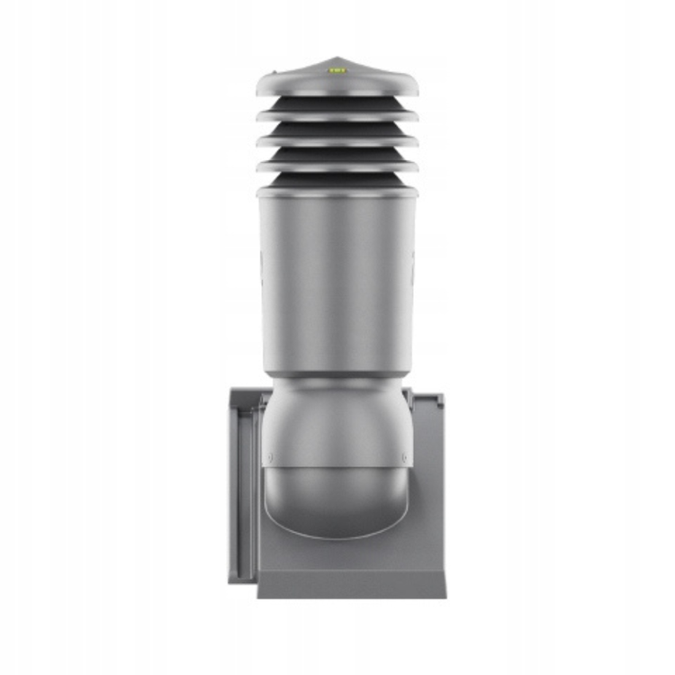 Kominek wentylacyjny IZOLOWANY do dachówki DOMINO SZARA/ŁUPEK ANGOBA fi150