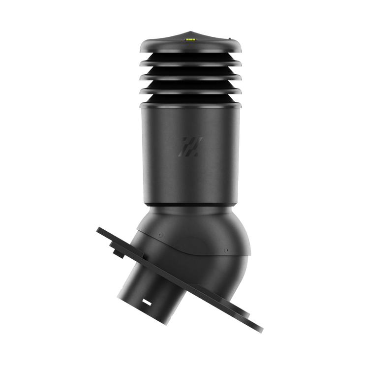 Kominek wentylacyjny IZOLOWANY do dachówki KARPIÓWKI CZARNY RAL 9005 fi125