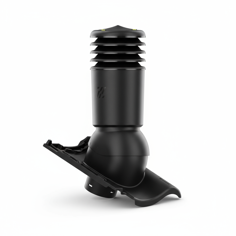 Kominek wentylacyjny IZOLOWANY do dachówki MILANO CZARNY MAT fi150