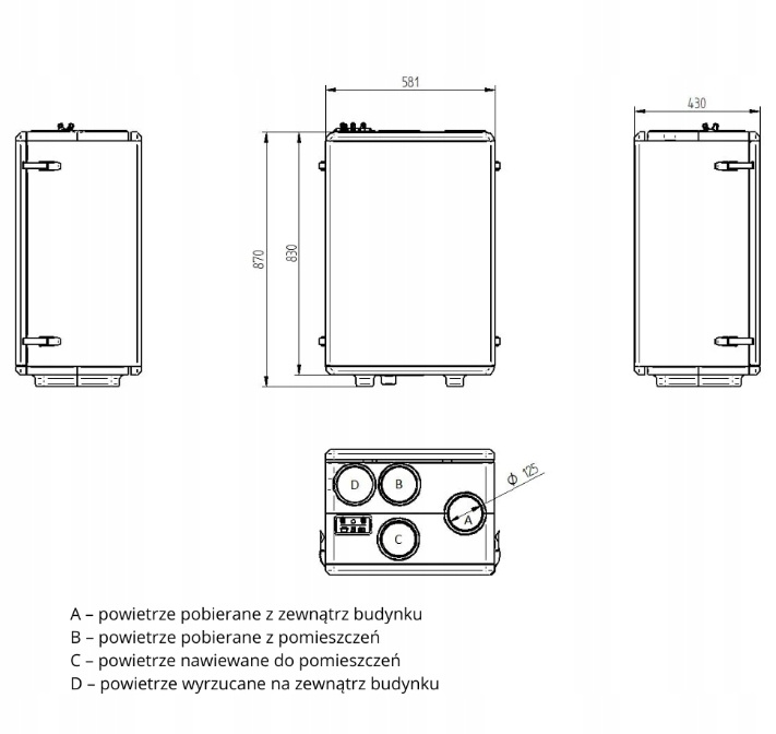 Rekuperator WANAS BLACK 200V XF Centrala wentylacyjna
