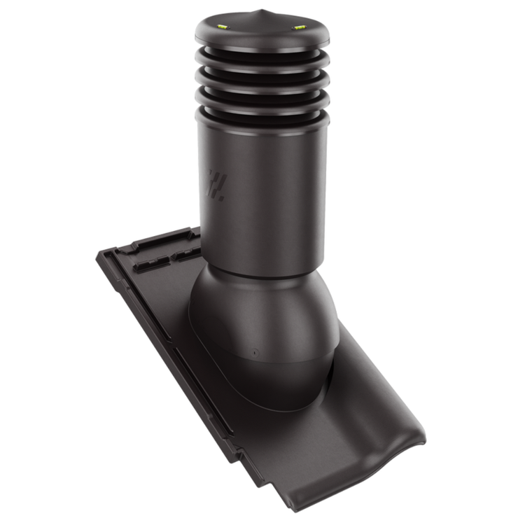 Kominek wentylacyjny IZOLOWANY do dachówki ALEGRA 9 CIEMNOBRĄZOWA ANGOBA SZLACHETNA fi150