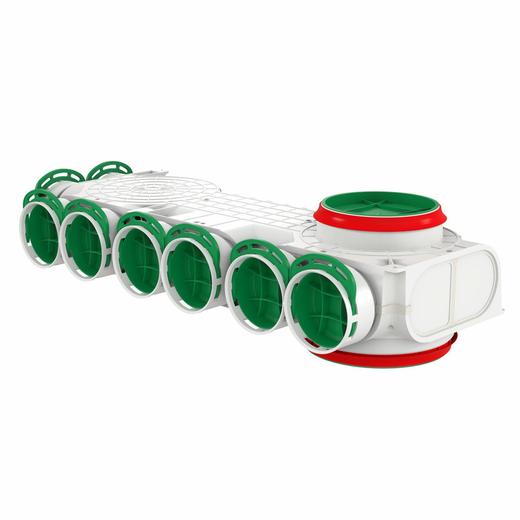 SKRZYNKA ROZDZIELCZA ROGOWA PRZELOTOWA PRAWA ROZDZIELACZ REKUPERACJA fi160/200 / 8x75 mm