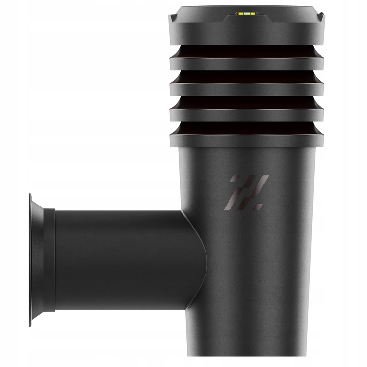 Wyrzutnia czerpnia ścienna kominek wentylacyjny wywietrznik CZARNY fi110