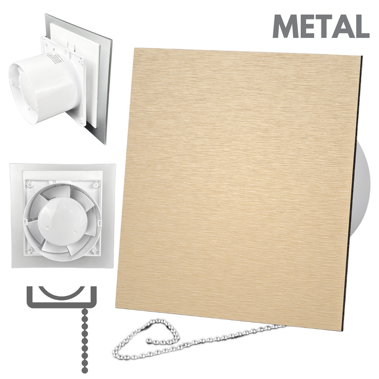 Wentylator łazienkowy dRim fi125 (PS) + FRONT Szczotkowane złoto