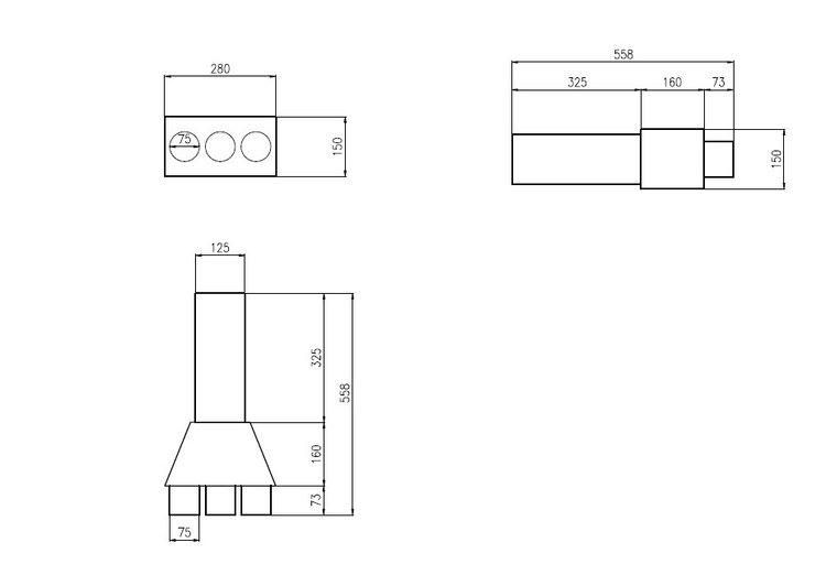 SKRZYNKA ROZPRĘŻNA PRZELOTOWA 3x75mm fi 125 OCYNK GUMA FLEX REKUPERACJA