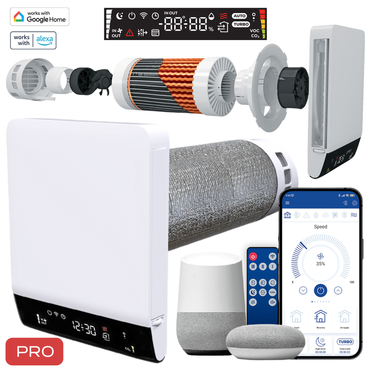 Rekuperator Ścienny Decentralny Freshpoint 160-E Pro Wi-Fi 57m3/h
