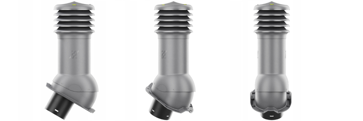 Kominek Wentylacyjny WYRZUTNIA fi150mm do blachy trapezowej T18 GRAFIT RAL 7024