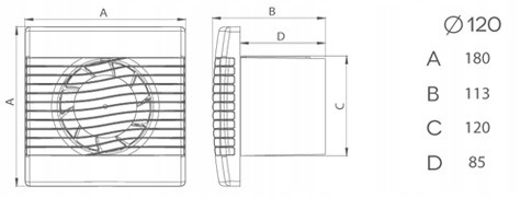 Wentylator łazienkowy domowy pRim 120 S Standard