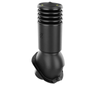 Kominek Wentylacyjny IZOLOWANY WYRZUTNIA fi125mm do blachy trapezowej T18 CZARNY RAL 9005