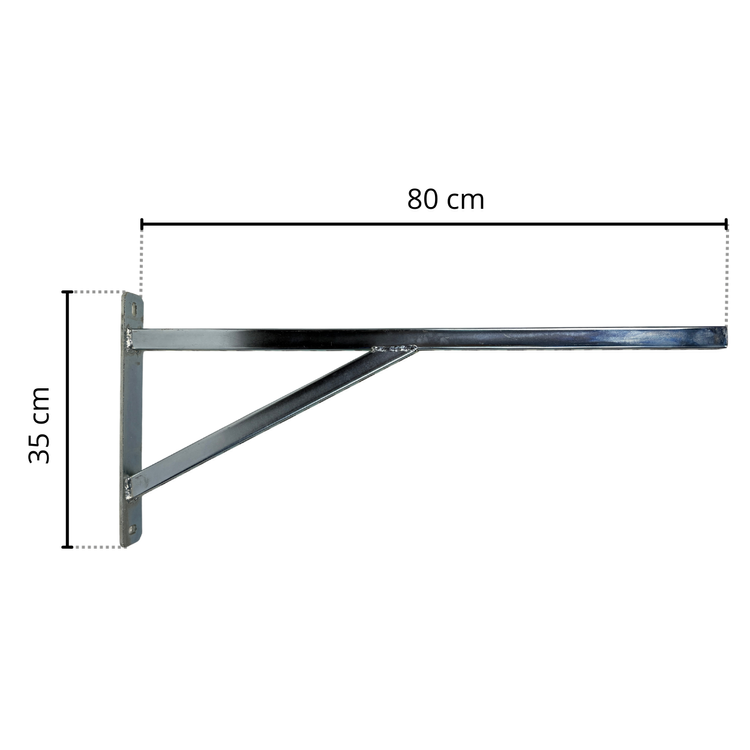 Wspornik ścienny konsola kątowa uchwyt pod centralę wentylacyjną 80 x 35 cm (2szt.)