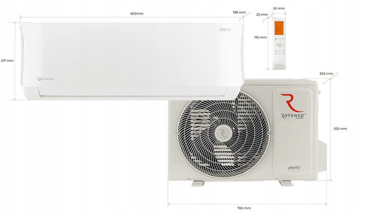 Klimatyzator LATO ZIMA -22'C ROTENSO Imoto 5,3 kW