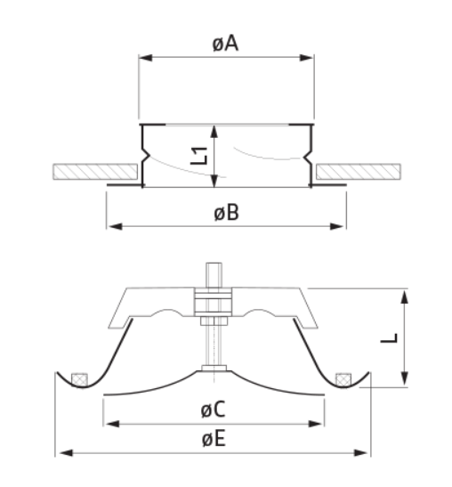 ANEMOSTAT NAWIEWNY 160 z RAMKĄ - SV METAL