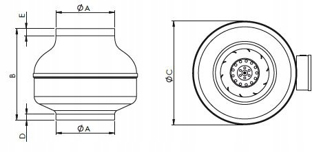 Wentylator przemysłowy kanałowy aRd 125