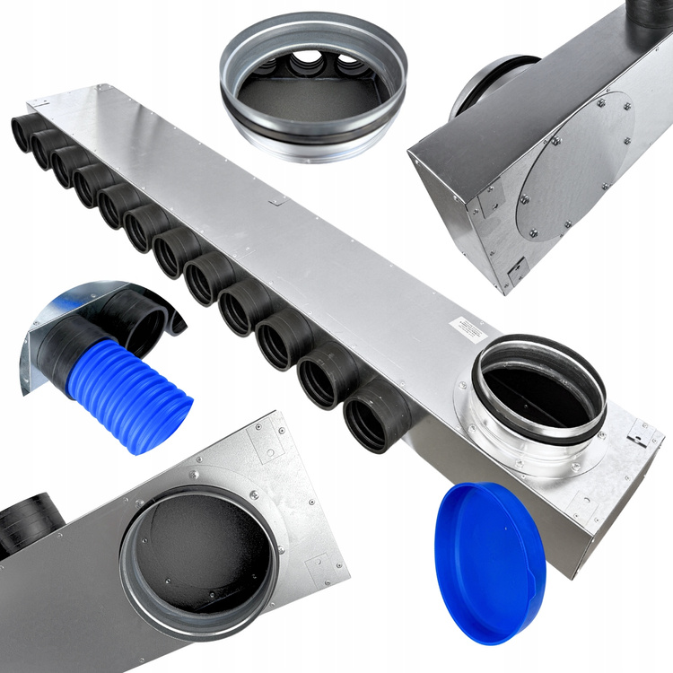 Rozdzielacz wentylacyjny skrzynka rozdzielcza 12x75 fi 160 REKUPERACJA fi75