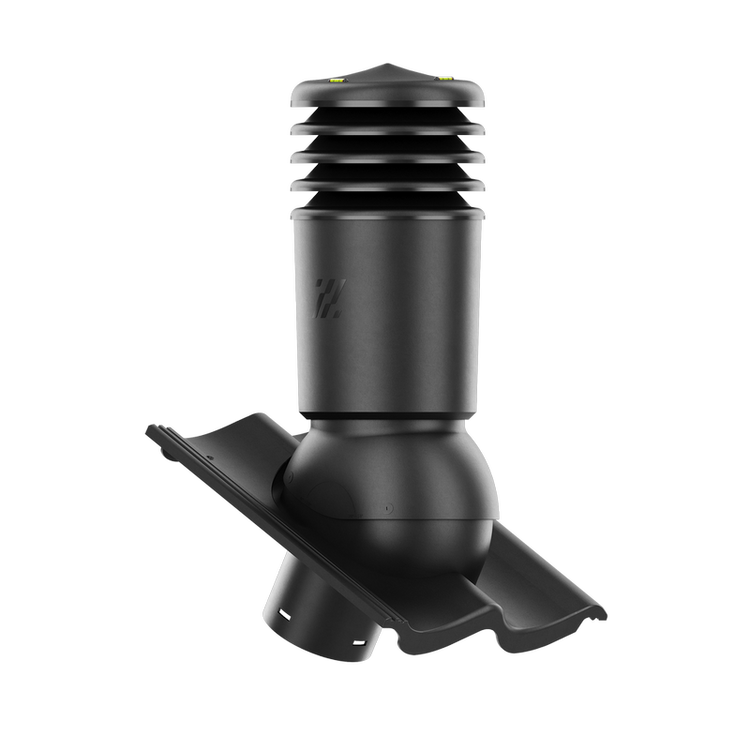 Kominek wentylacyjny IZOLOWANY do dachówki CELTYCKA CZARNY fi125