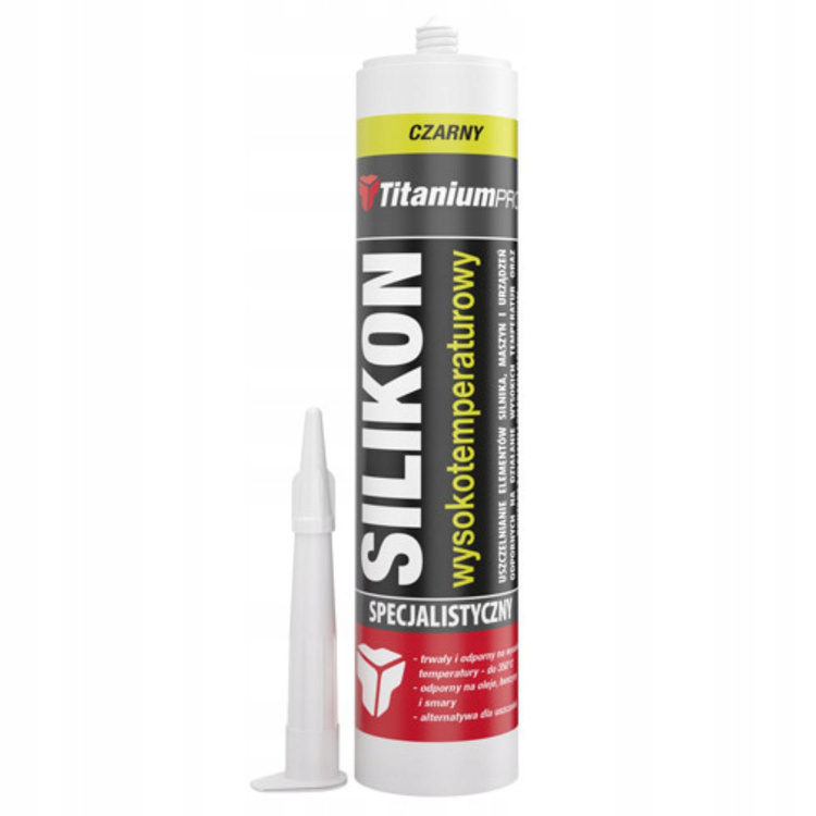 Silikon wysokotemperaturowy Titanium PRO 300ml CZARNY