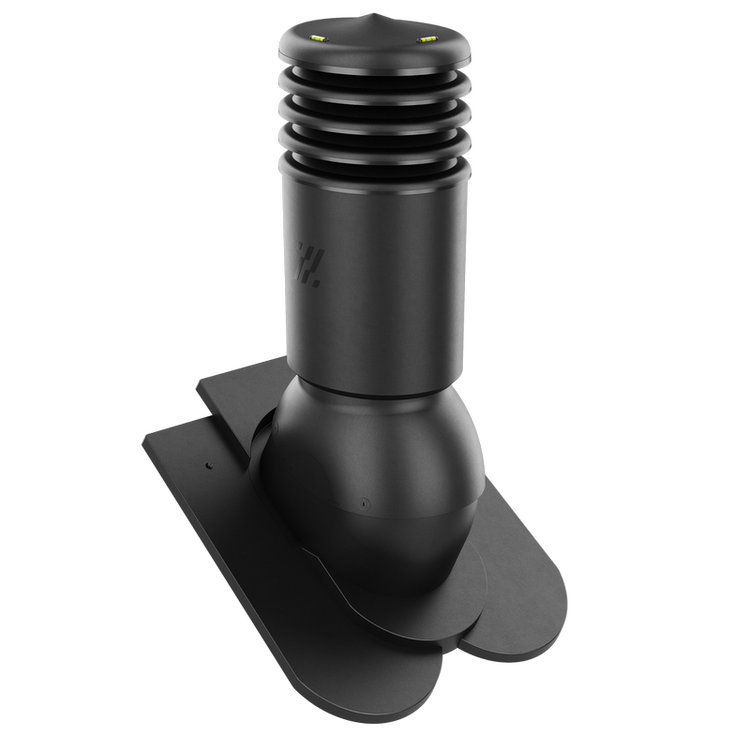 Kominek wentylacyjny IZOLOWANY do dachówki KARPIÓWKI CZARNY RAL 9005 fi150