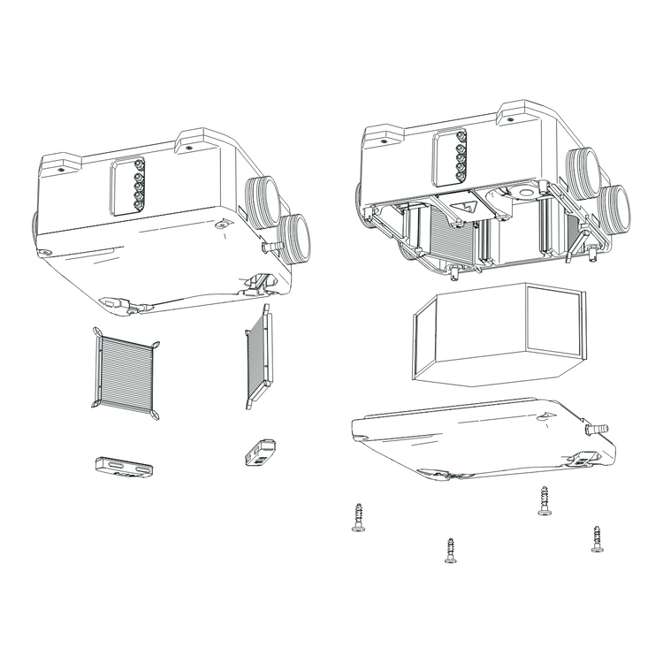 Rekuperator VENTS Reneo-Fit D 100 - EPP + BIAŁY PANEL STERUJĄCY