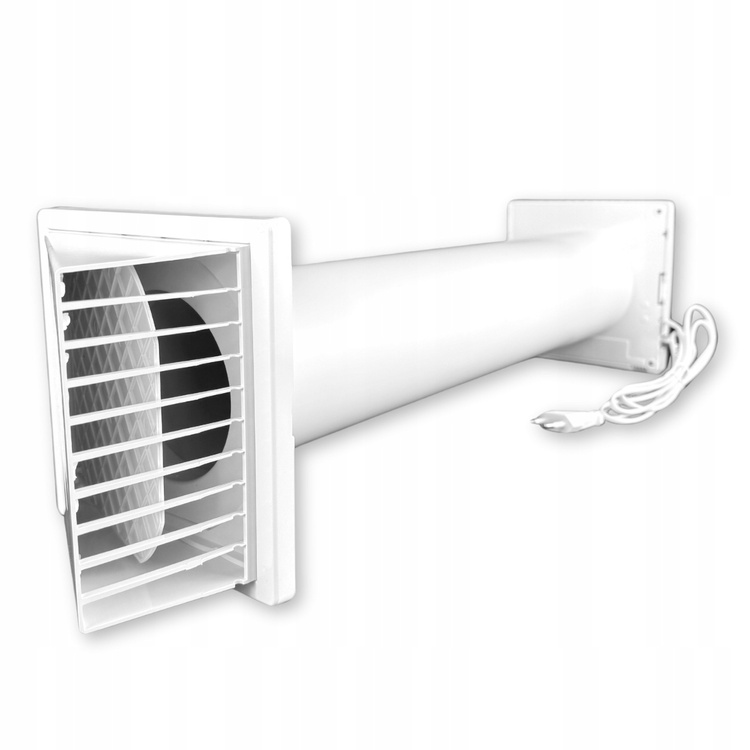 Zestaw Wentylacyjny Wywiewny Wyciąg Wilgoci przez ścianę 150 mm + KABEL SZNUREK