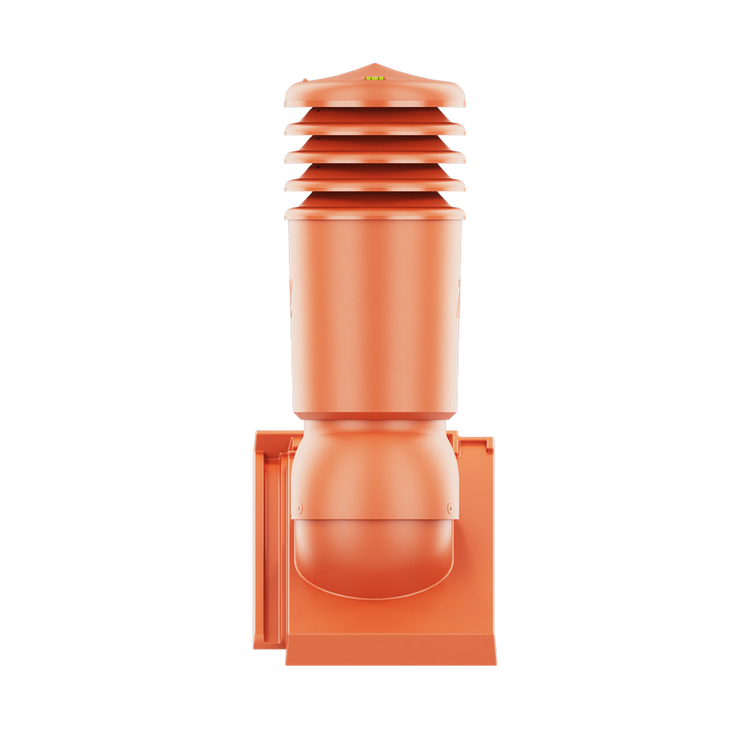 Kominek wentylacyjny IZOLOWANY do dachówki DOMINO CZERWIEŃ NATURALNA fi150