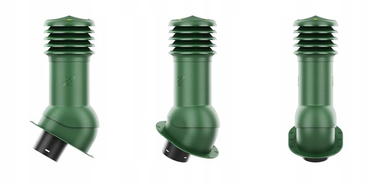 Kominek wentylacyjny WYRZUTNIA do pokryć płaskich ZIELONY fi125