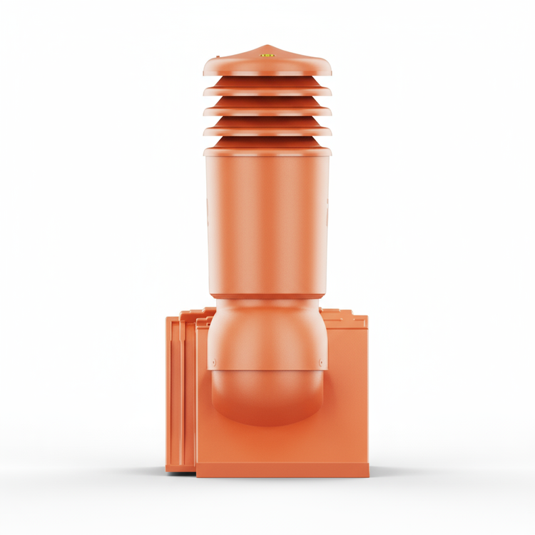 Kominek wentylacyjny IZOLOWANY do dachówki LINEA CZERWIEŃ NATURALNA/CZERWIEŃ SPIEK fi150