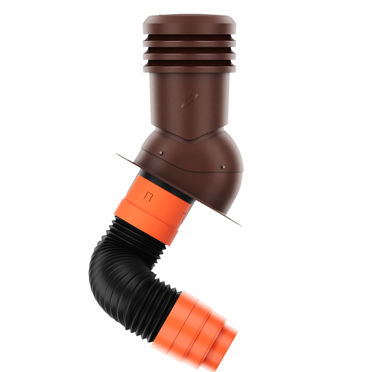 WYRZUTNIA DACHOWA IZOLOWANA kominek wentylacyjny pod gont/papę RAL8017 fi160 + RURA