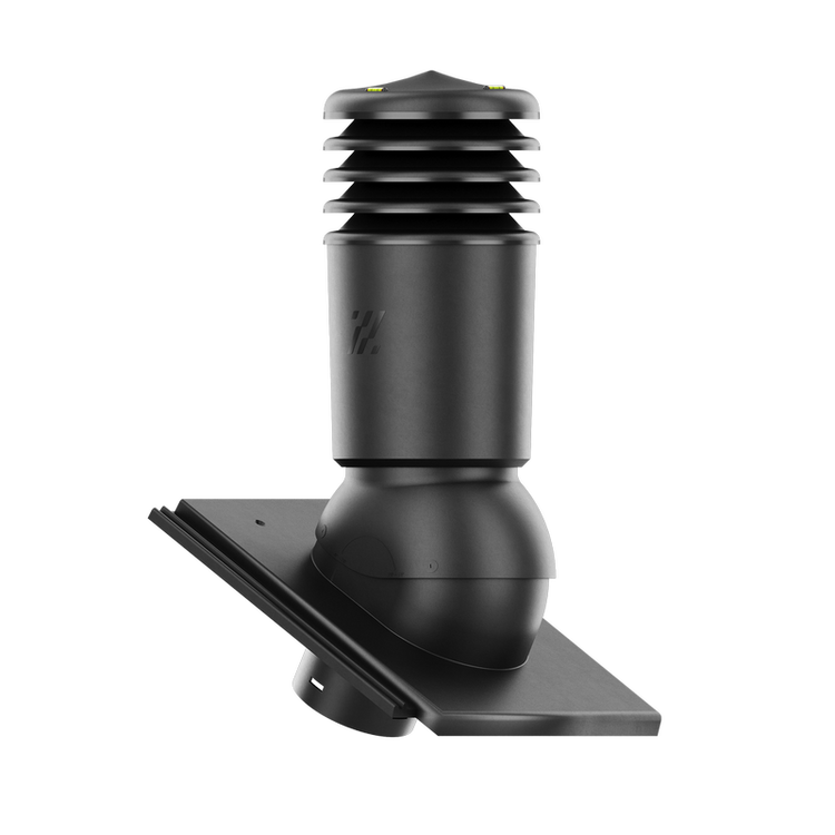 Kominek wentylacyjny IZOLOWANY do dachówki KAPSTADT PLANAR/DURATOP CZARNY fi125