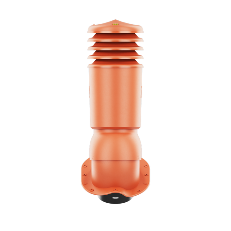 Kominek Wentylacyjny IZOLOWANY WYRZUTNIA fi125mm - Do do Każdej Blachodachówki CEGLASTY RAL 8004