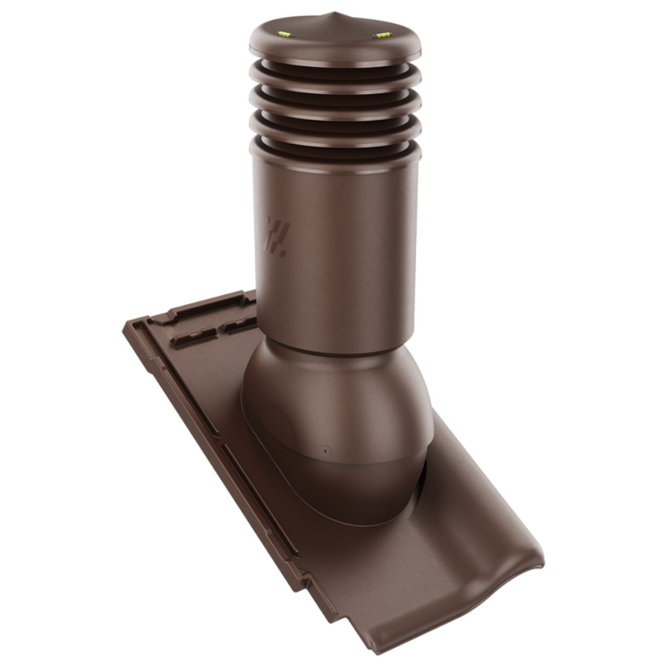 Kominek wentylacyjny IZOLOWANY do dachówki ALEGRA 9 CIEMNOBRĄZOWA ANGOBA fi125