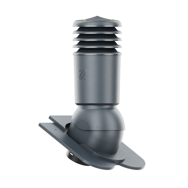 Kominek wentylacyjny IZOLOWANY do dachówki KARPIÓWKI CIEMNY GRAFIT RAL 7016 fi125