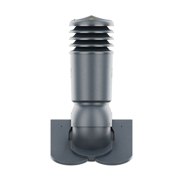 Kominek wentylacyjny IZOLOWANY do dachówki KARPIÓWKI CIEMNY GRAFIT RAL 7016 fi150