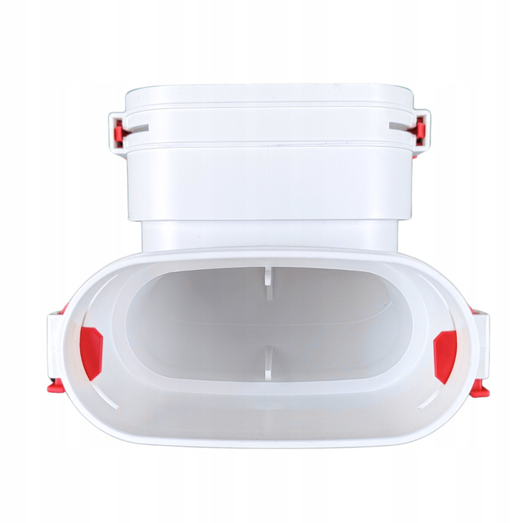 Kolano pionowe 90° Rekuperacja - System Owalny FLAT 52x117 mm