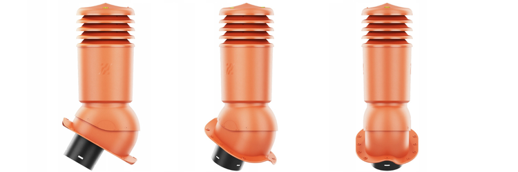 Kominek Wentylacyjny IZOLOWANY WYRZUTNIA fi125mm - Do do Każdej Blachodachówki CEGLASTY RAL 8004