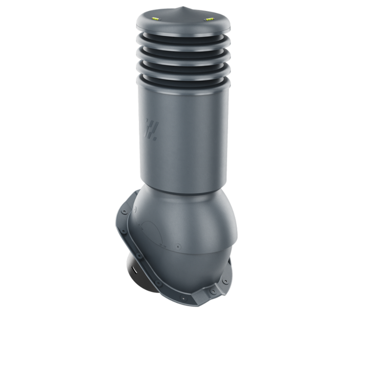 Kominek Wentylacyjny IZOLOWANY WYRZUTNIA fi125mm do blachy trapezowej T18 CIEMNY GRAFIT (ANTRACYT) RAL 7016