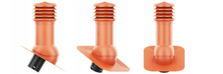 Kominek Wentylacyjny WYRZUTNIA fi150mm pod gont/pape CEGLASTY RAL 8004