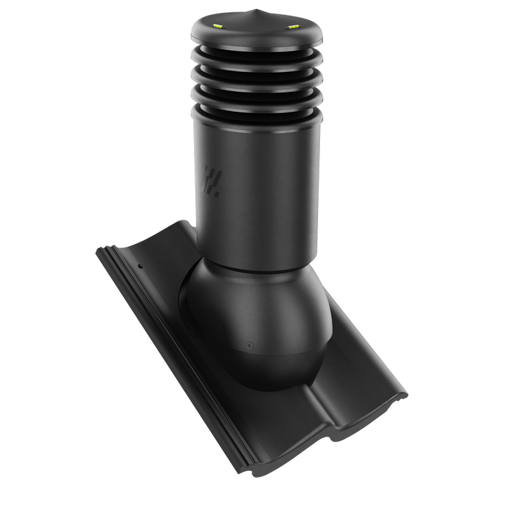 Kominek wentylacyjny IZOLOWANY do dachówki BAŁTYCKA/IKAST/SKAGEN CZARNY fi150