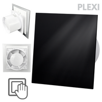 Wentylator łazienkowy dRim fi125 (S) + FRONT PP Czarny połysk