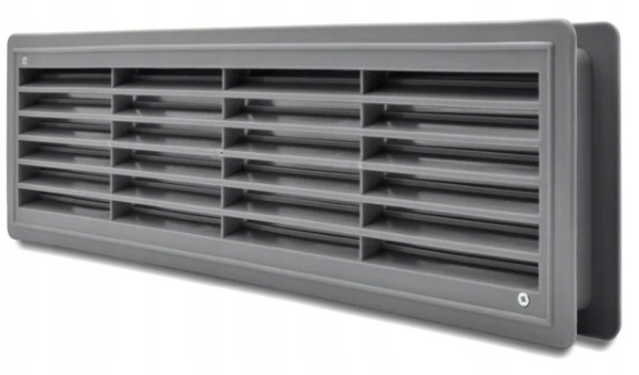 Kratka drzwiowa WC szara do otworu 115x430 mm