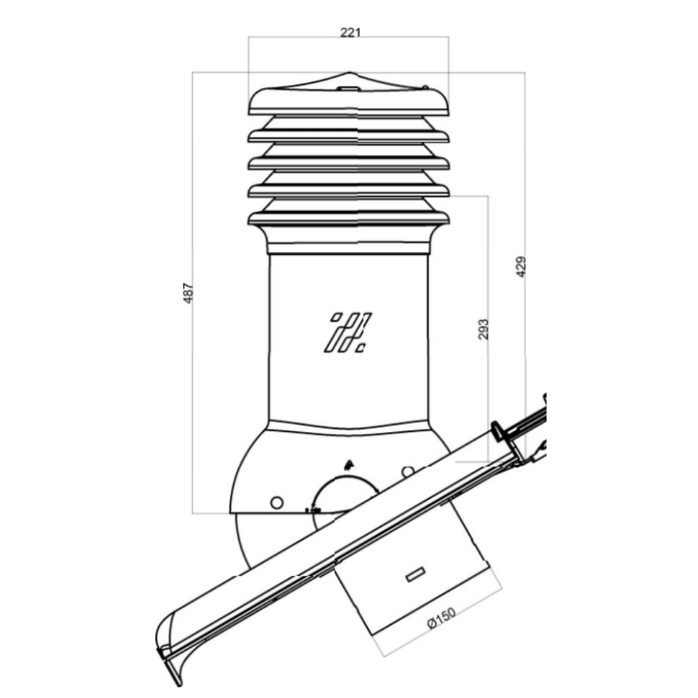 Kominek wentylacyjny do dachówki ALEGRA 9 CZARNA ANGOBA SZLACHETNA fi125 pol_pl_Kominek-wentylacyjny-WYRZUTNIA-do-pokryc-plaskich-BRAZOWY-fi125-6736_1