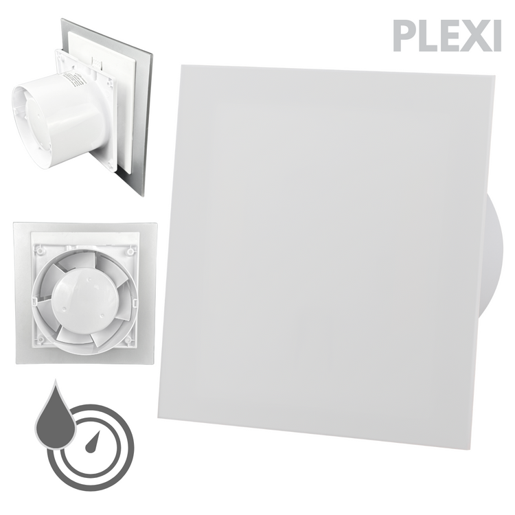 Wentylator łazienkowy dRim fi125 (HS+TS) + FRONT PP Biały mat