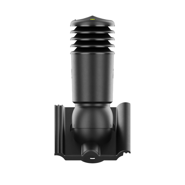 Kominek wentylacyjny IZOLOWANY do dachówki ROMAŃSKA CZARNY CISAR fi150