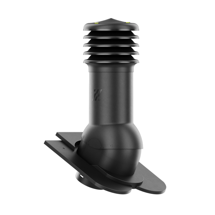 Kominek wentylacyjny do dachówki KARPIÓWKI CZARNY RAL 9005 fi150