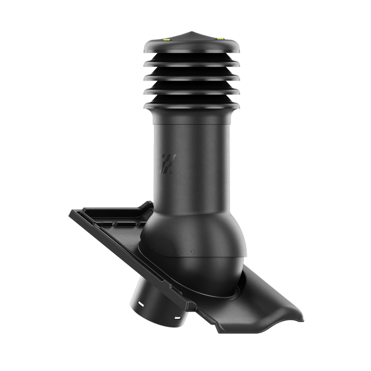 Kominek wentylacyjny do dachówki RUBIN 9V CZARNA GLAZURA BŁYSZCZĄCA fi150