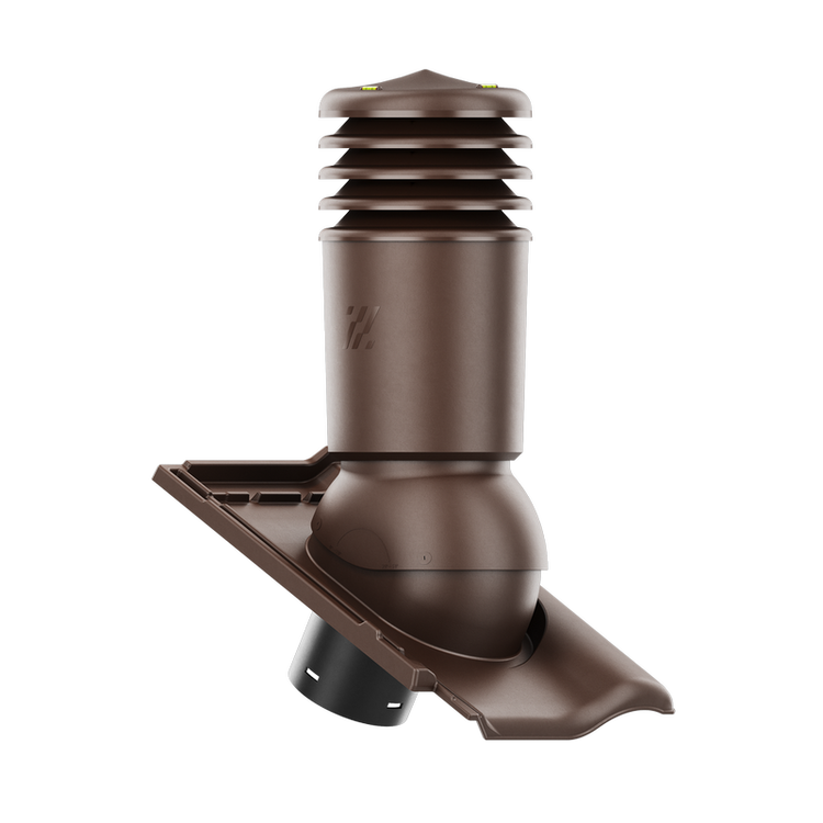 Kominek wentylacyjny IZOLOWANY do dachówki RUBIN 9V BRĄZOWA ANGOBA fi125