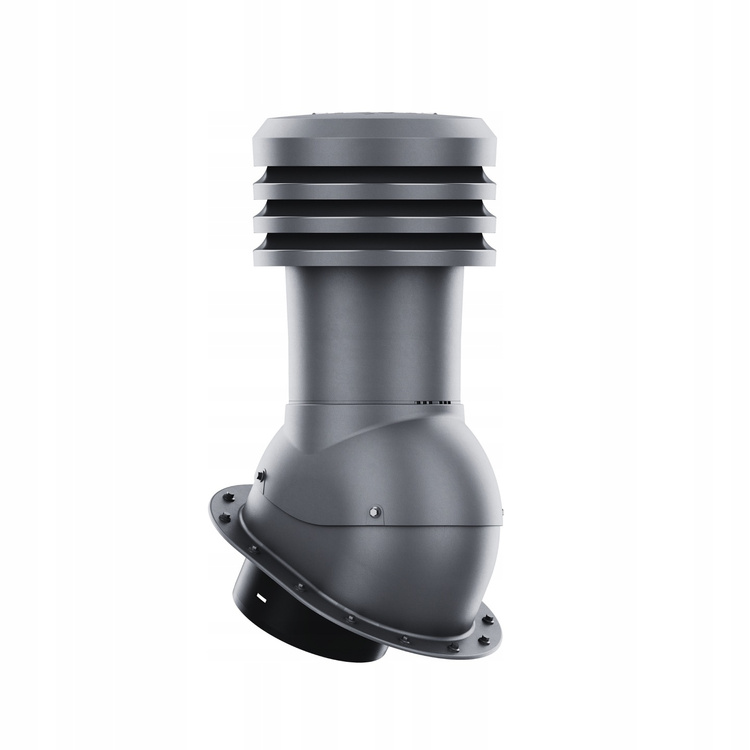 WYRZUTNIA DACHOWA kominek wentylacyjny do blach płaskich RAL7016 fi160 + RURA