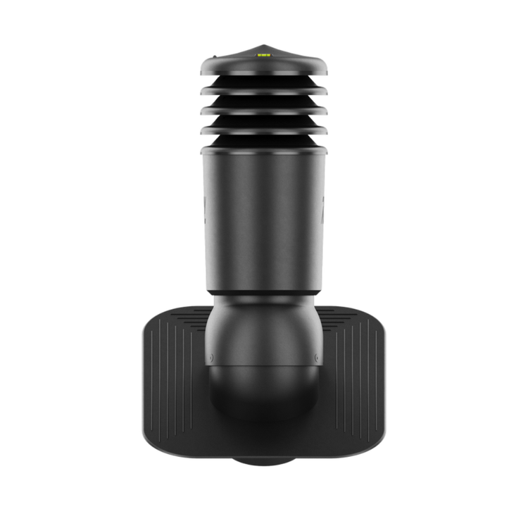 Kominek Wentylacyjny IZOLOWANY WYRZUTNIA fi125mm pod gont/pape CZARNY RAL 9005
