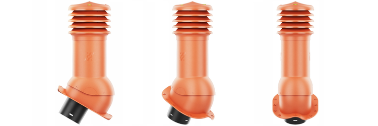 Kominek Wentylacyjny WYRZUTNIA fi125mm - Do Każdej Blachodachówki CEGLASTY RAL 8004