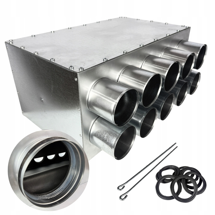 Rozdzielacz wentylacyjny skrzynka rozdzielcza 10x90 mm / fi 200 mm IZOLOWANY