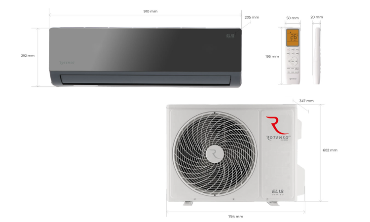 Klimatyzator ROTENSO ELIS 5,1 kW WiFi iAIR - GRAFITOWY